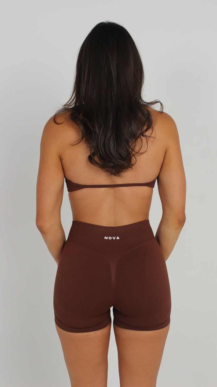 Backless Halter Bra - Dark Brown