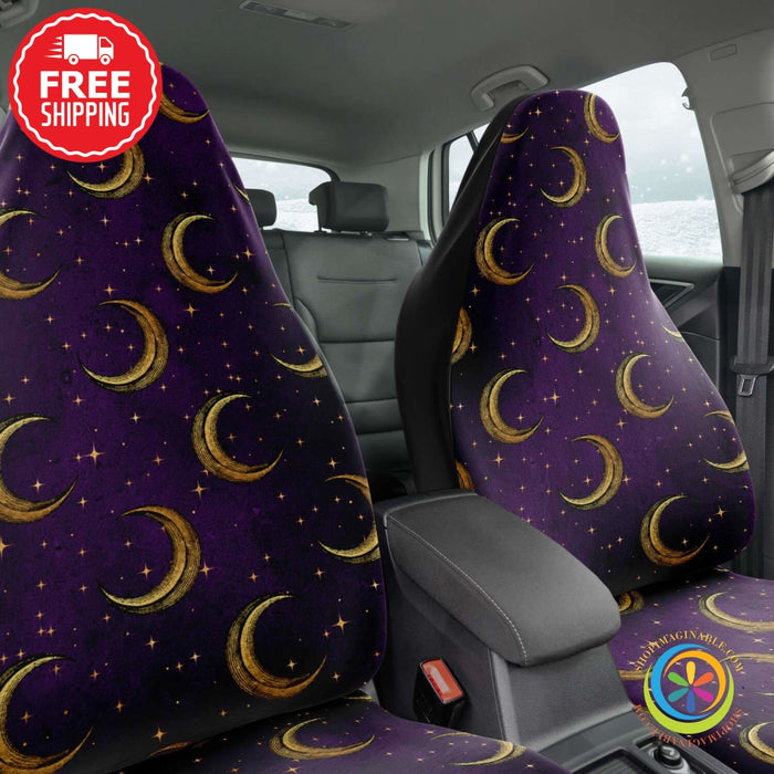 Bewitched Crescent Moon Car Seat Covers-ShopImaginable.com