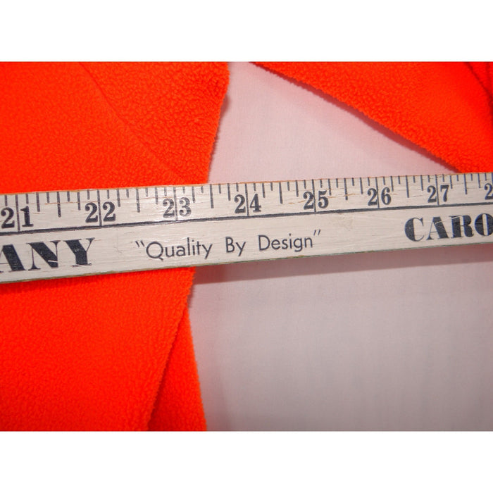 Blaze Orange Fleece Zip Up Hoodie Jacket Long Sleeve Pockets7