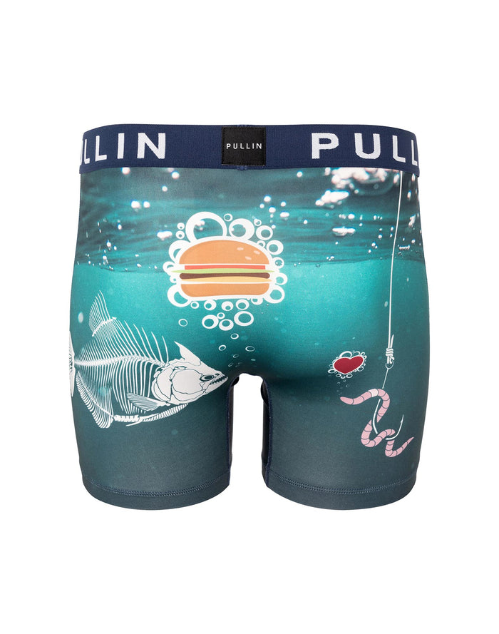 boxer homme imprimé boxer long fishburger PULLIN en lycra