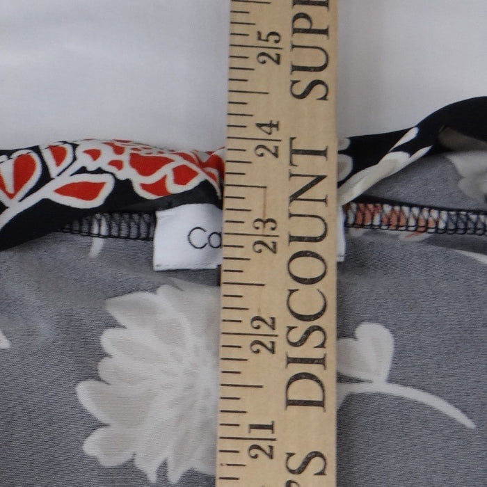 Calvin Klein Womens Black Red Floral Sleeveless V Neck Blouse Size Large4