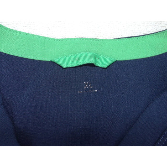Carhartt Womens V Neck Scrub Top Navy Blue Lime Green Trim XL 35574