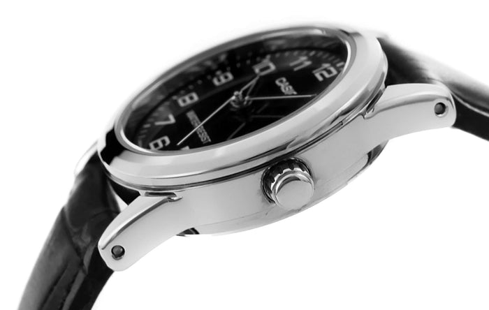 Casio LTP-V001L-1B Black Leather Watch for Women-Watch Portal Philippines