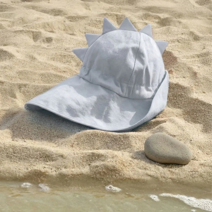 Chapeau de soleil évolutif en chanvre & coton bio Manymonths - DINO Beach dust