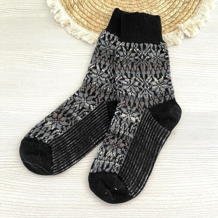 Chaussettes norvégiennes épaisses en laine Hirsch Natur Adulte - Lilinappy