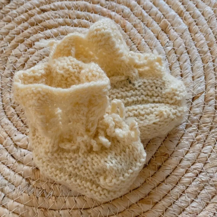 Chaussons tricotés en laine vierge nouveau-né Sassoupi