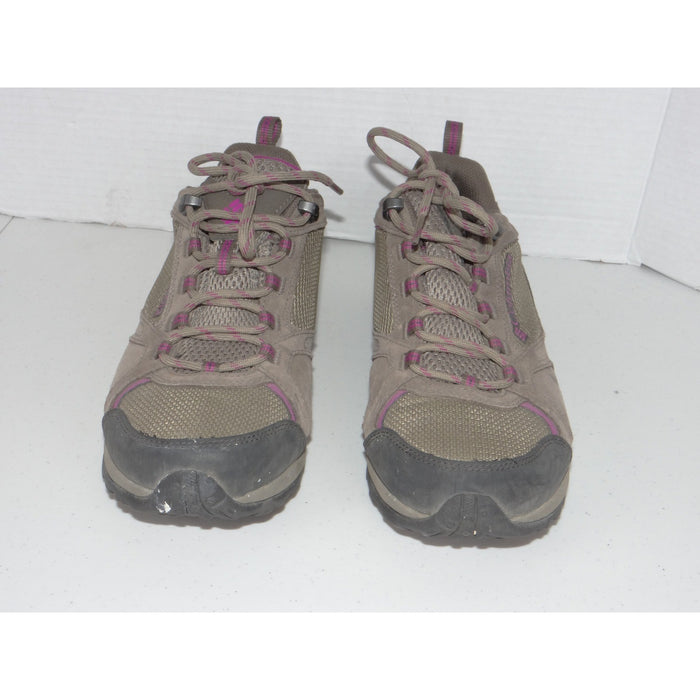 Columbia Womens YL5379 227 Brown Purple Suede Mesh Low Top Hiking Shoes Size 97
