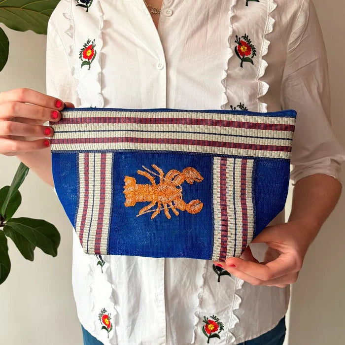 CORAL LOBSTER RECYLCLED POUCH