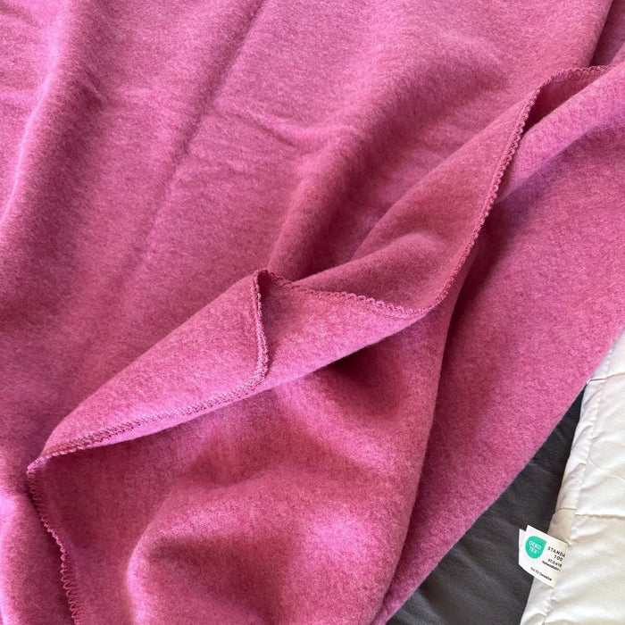Couverture bébé en polaire de laine mérinos bio Reiff - Mauve