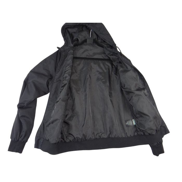 CSG Mens Black Diamond Quilted Hooded Bomber Jacket Full Zip Size Medium 38965