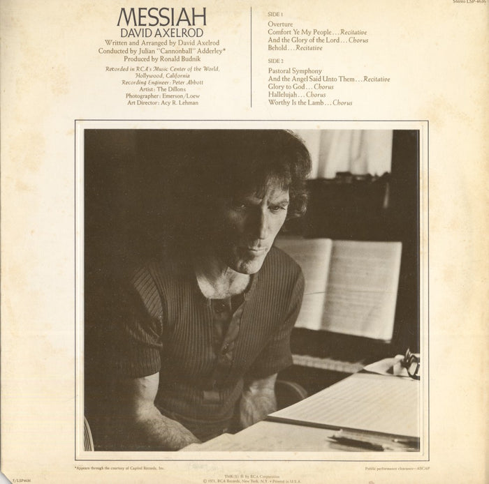 David Axelrod's Rock Interpretation Of Handel's Messiah (1st, US Press)