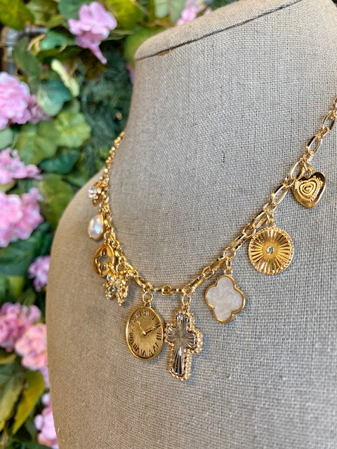 Eclectic Vintage Charm Necklace