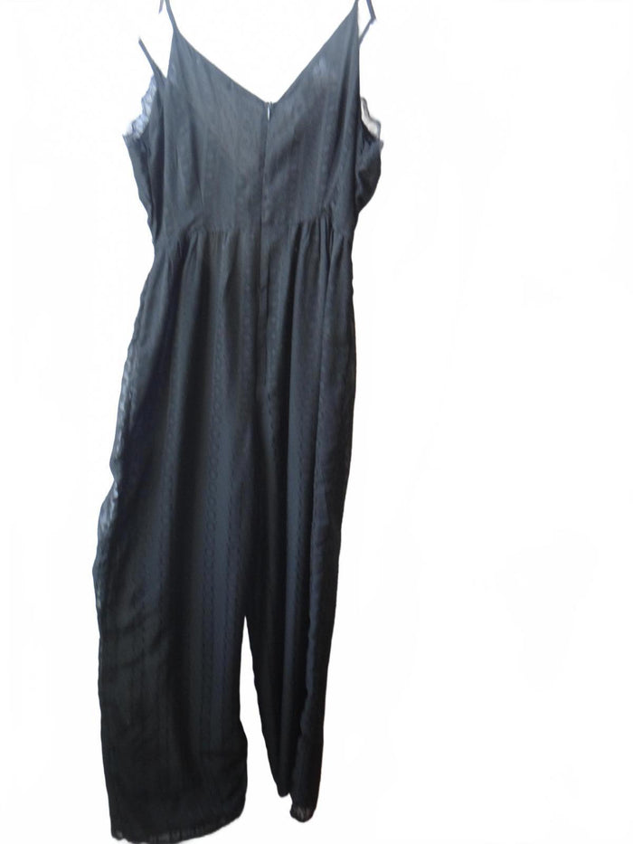 Elegant Black Lace Trimmed Jumpsuit size 47
