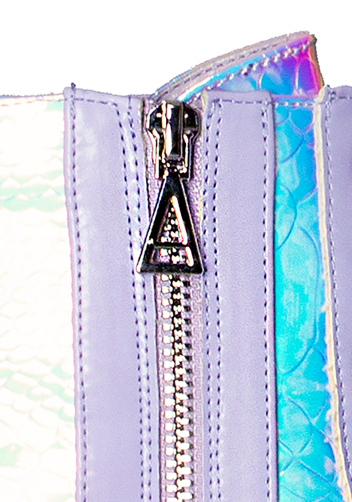 LASR Fairy Kiss Hi Lavender Platform Boots — detail view