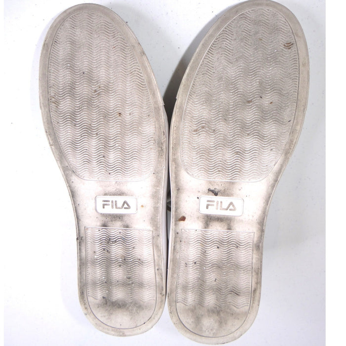 Fila Mens Low Top Sneakers Off White Silver Metallic Trim Size 9 EE6