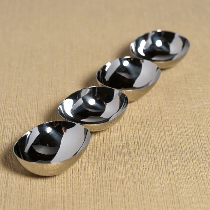 FOUR TIER NUT BOWL-POLISH NICKEL