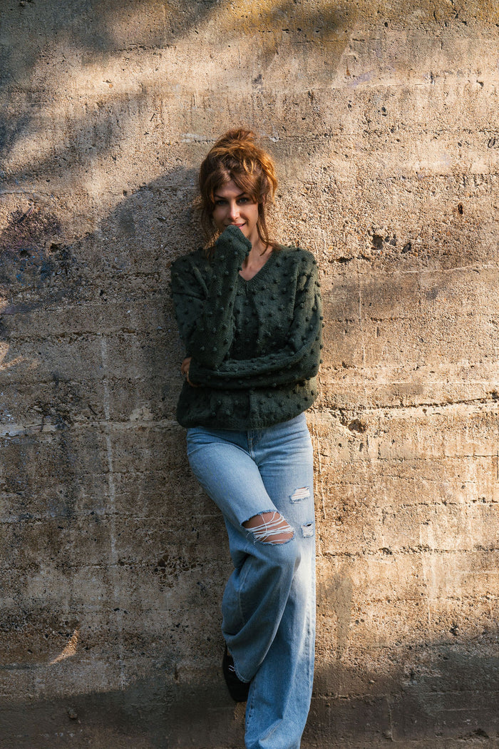 Francis Wool Sweater in Emerald