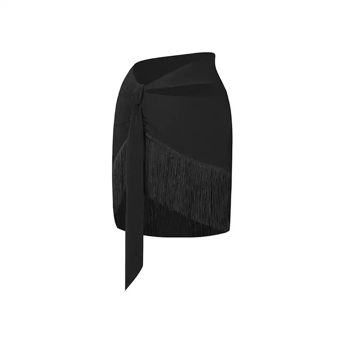 Girls Black Tassel Swing Dance Srts Practice Dancewear