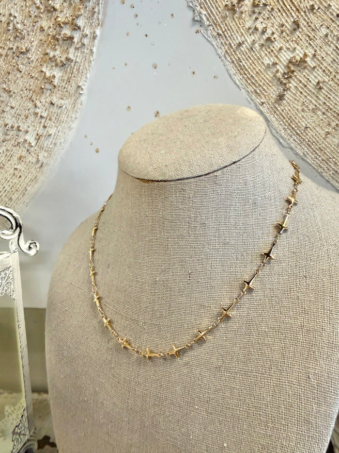Gold Multi-Cross Necklace