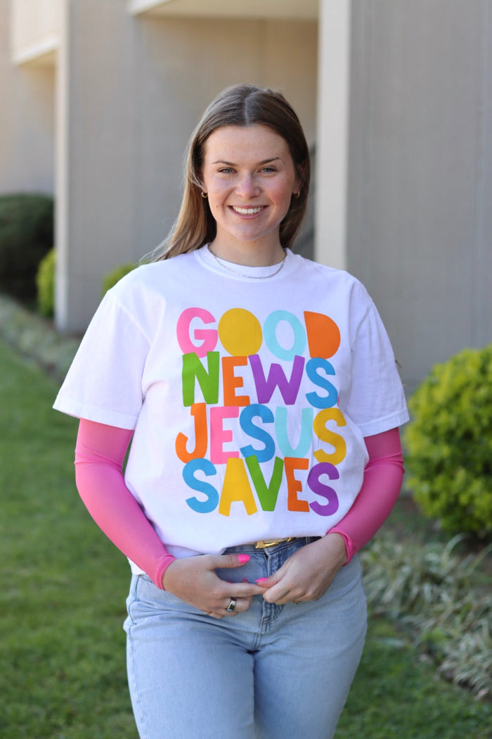 Good News, Jesus Saves {Comfort Colors}