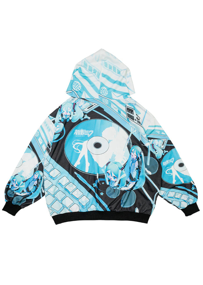 ACDC Rag Hatsune Miku Forever Black Mint Oversized Hoodie — back view