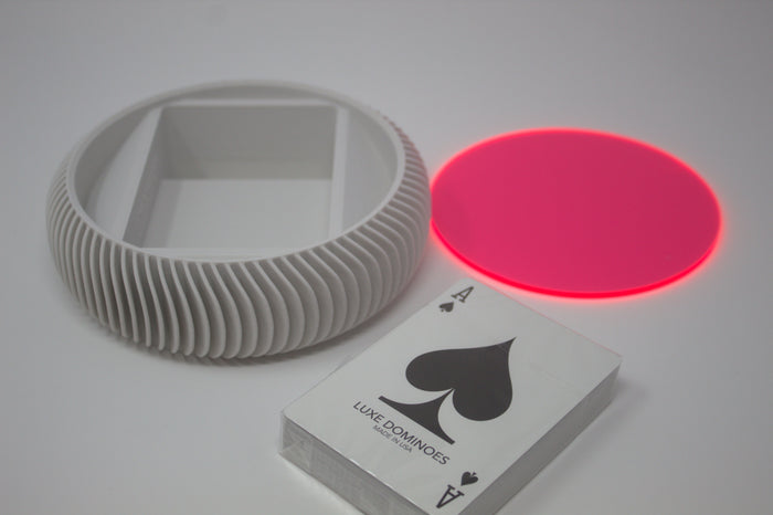 LA REDONDA-LUXE CARD WHITE WITH NEON PINK