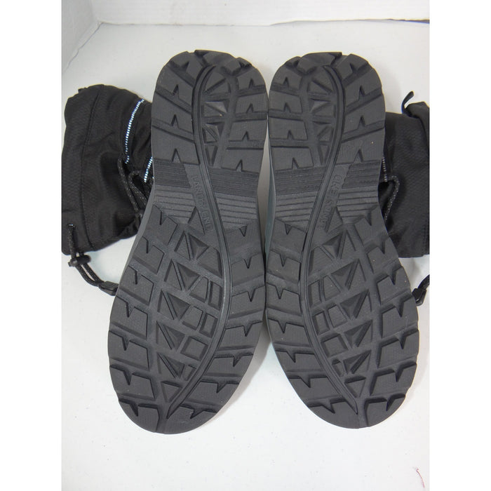 Lands End Mens Black Insulated Snow Boots Reflective Bungee 550696 Size 12D6