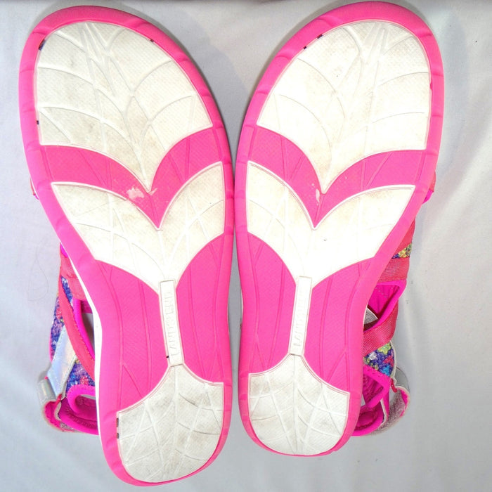 Lands End Youth 6M Girls Sport Sandals Pink Floral Holographic Water Shoes6