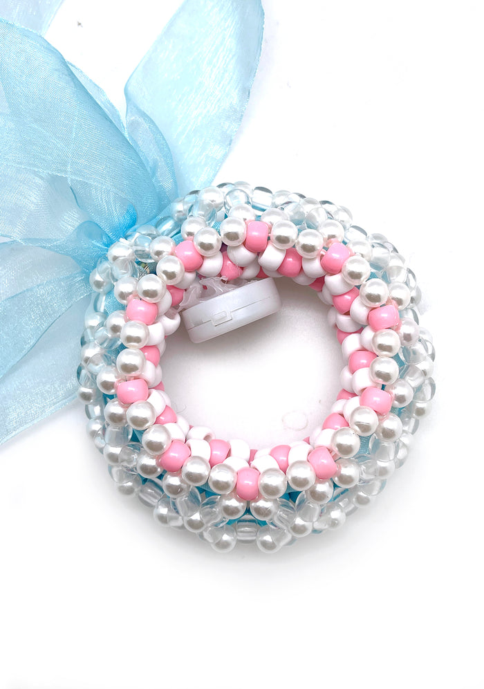 LASR Love Dream Light Up Ribbon Rave Kandi Bracelet — detail view