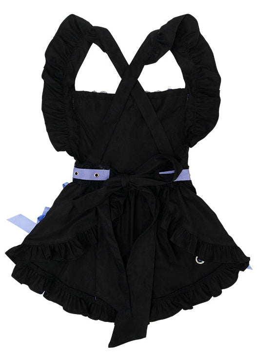 ACDC Rag Love Punk Black Purple Lolita Ruffle Apron — back view