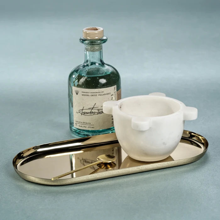MED-PARK LANE VERSATILE OVAL TRAY- POLISHED GOLD