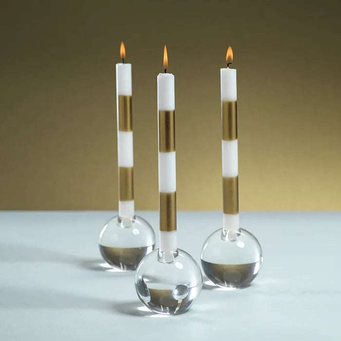 MODERN & FESTIVE GOLD FORMAL CANDLES/SET OF 6