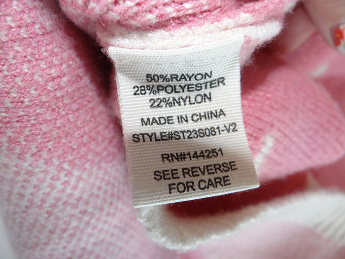 Moon & Madison Cropped Sweater Pink Smiley Print, Size S3