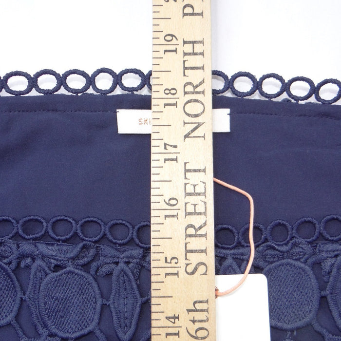 NWT Skies Are Blue Navy Blue Geometric Eyelet Lace Tank Top Camisole Small6
