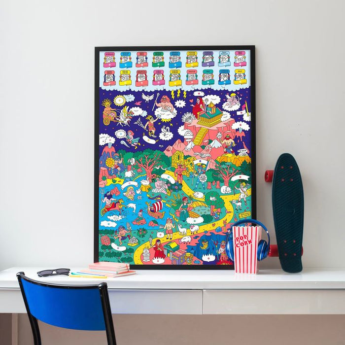 OMY School Mythology Poster + Stickers