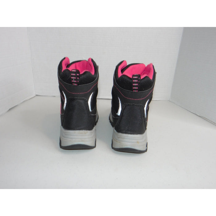 Ovekos Girls Black Pink Triple Strap Reflective Winter Snow Boots Size 317