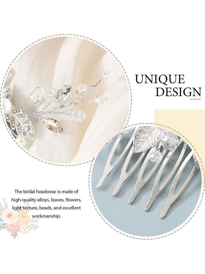 Pearl Flower Crystal Wedding Hair Comb