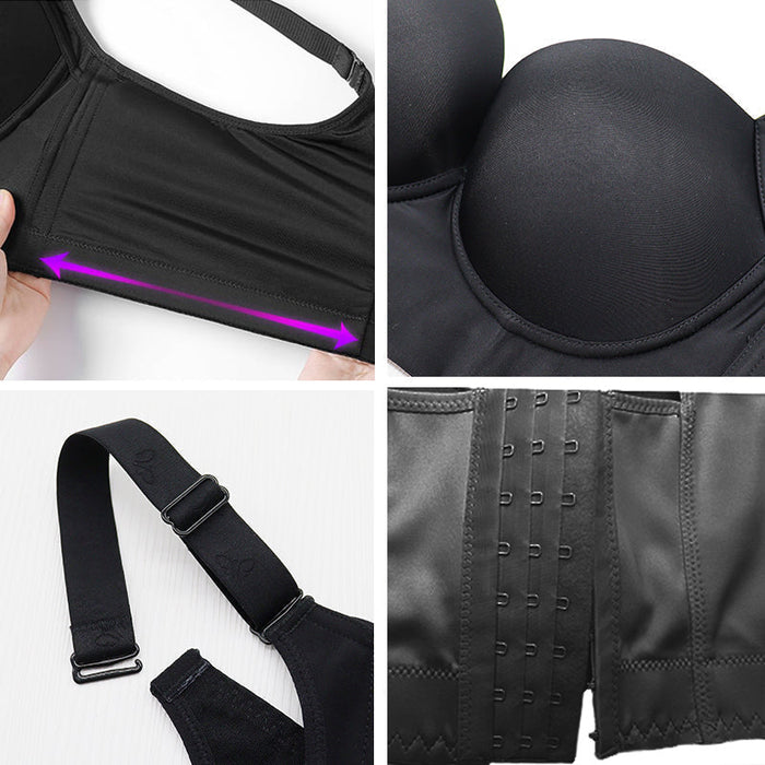 Push-Up Back Smoothing Bra-Brown