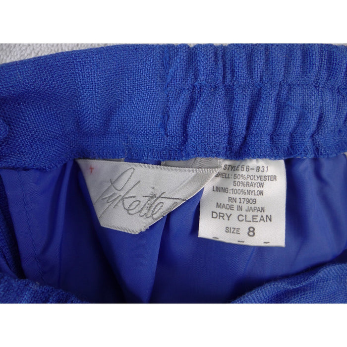 Pykettes Vintage Royal Blue Skirt Suit Set Blazer Mini Skirt Made in Japan 127
