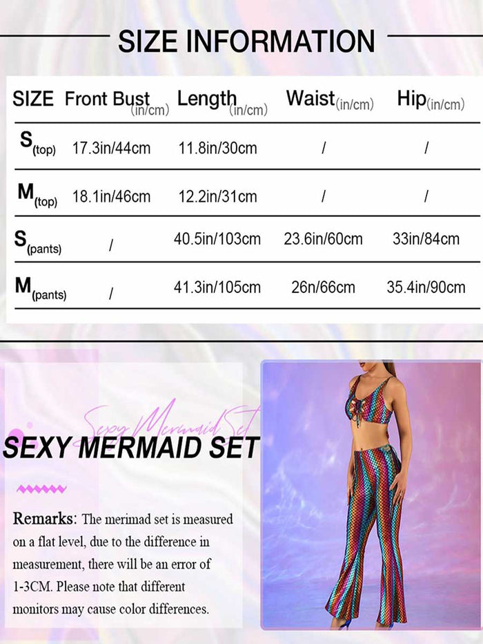 Rainbow Reflective Fish Scale Two-Piece Set
