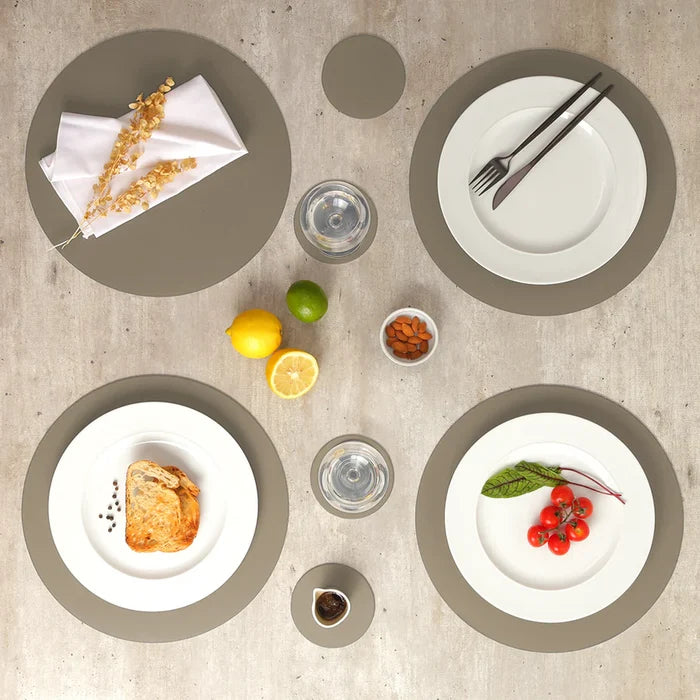 RUCA ROUND PLACEMAT GREY FUNGHI (SET OF 4)