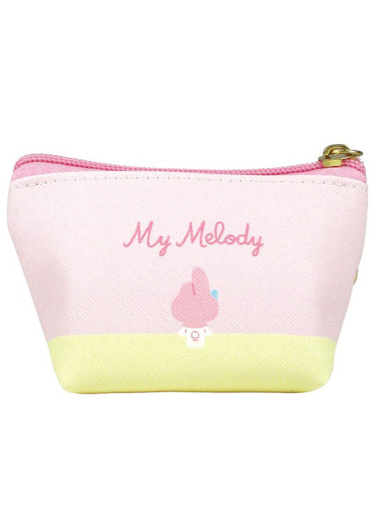 Sanrio My Melody Big Face Mini Coin Pouch in pink with full-front My Melody face on soft plush mini coin pouch — back view