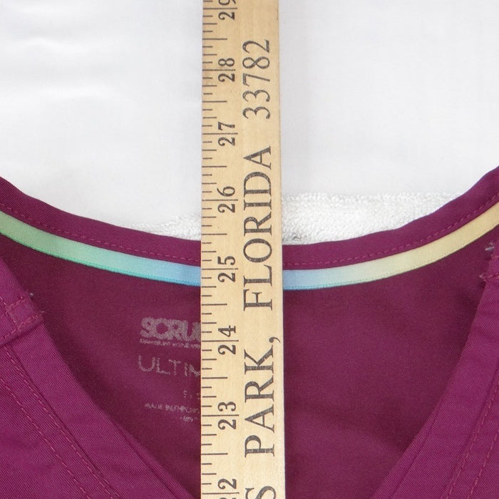 Scrubstar Ultimate Magenta Purple V Neck Scrub Top Womens Small Zipper Pocket4