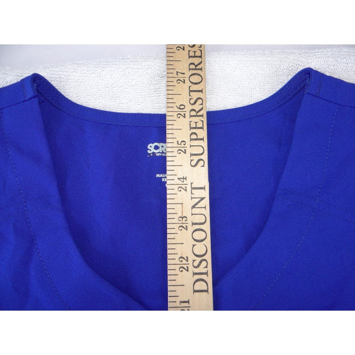 Scrubstar Womens Royal Blue V Neck 3 Pocket Medical Scrub Top Small 22934