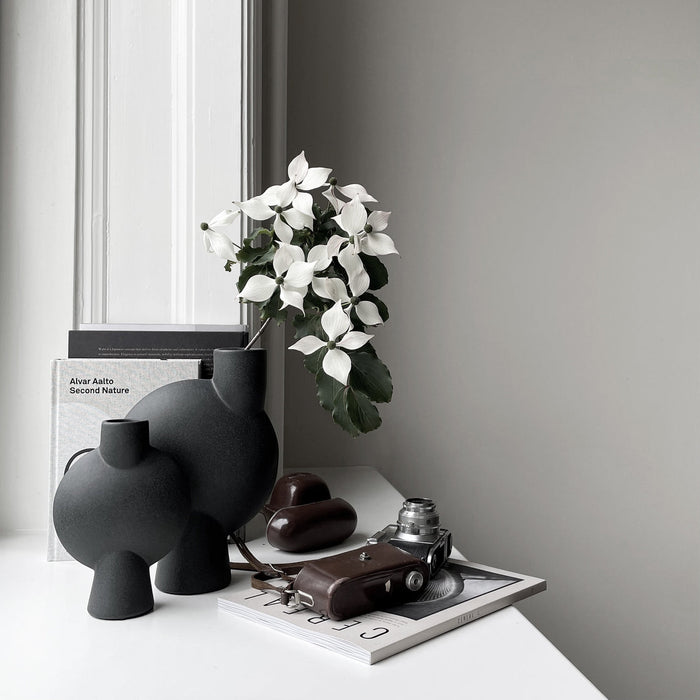 SPHERE VASE BUBL, MEDIO - BLACK