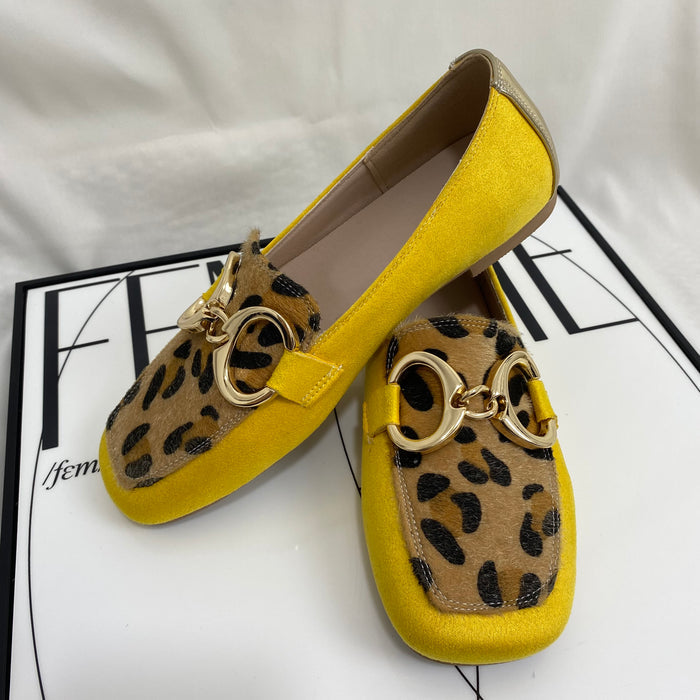Square-Toe Suede Loafers