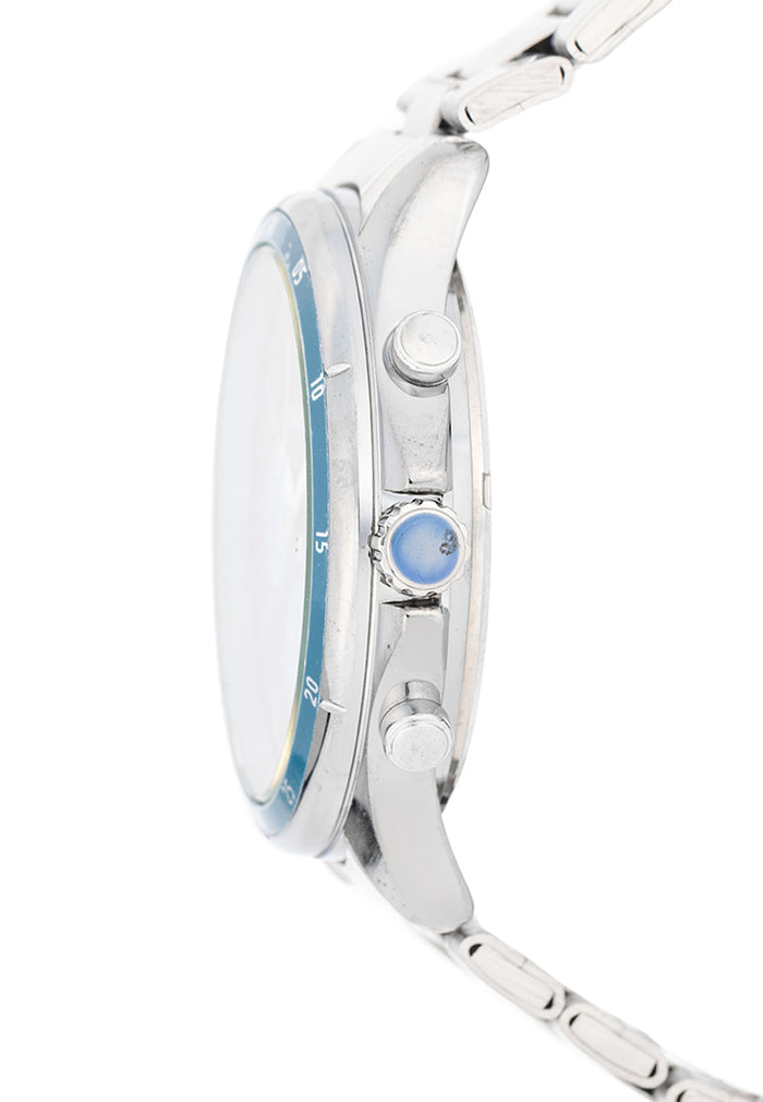 Valentino Stainless Steel Strap Analog Watch for Men 20122532-BLUE CIRCLE-BLK DIAL-Watch Portal Philippines