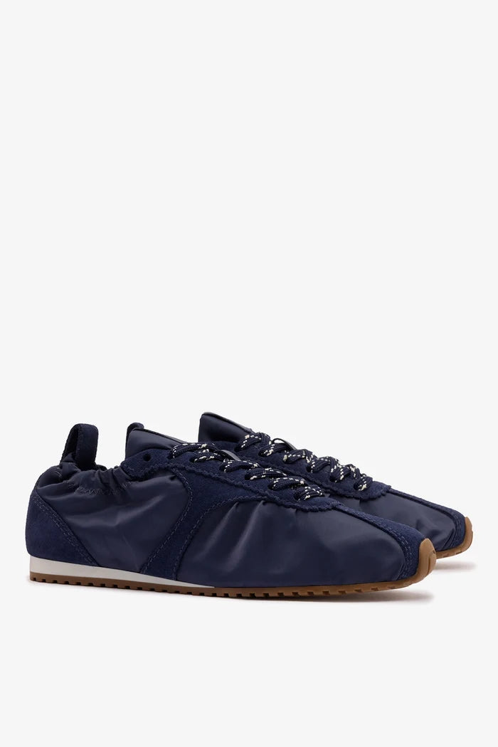 Stella Lite Sneaker In Navy Nylon and Suede Sneaker Larroudé