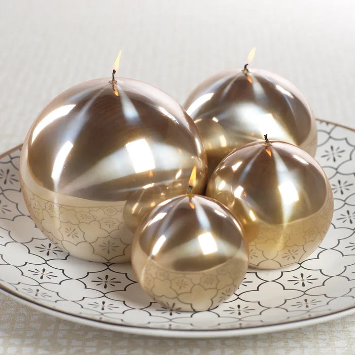 TITANIUM BALL CANDLE- GOLD/4.75"