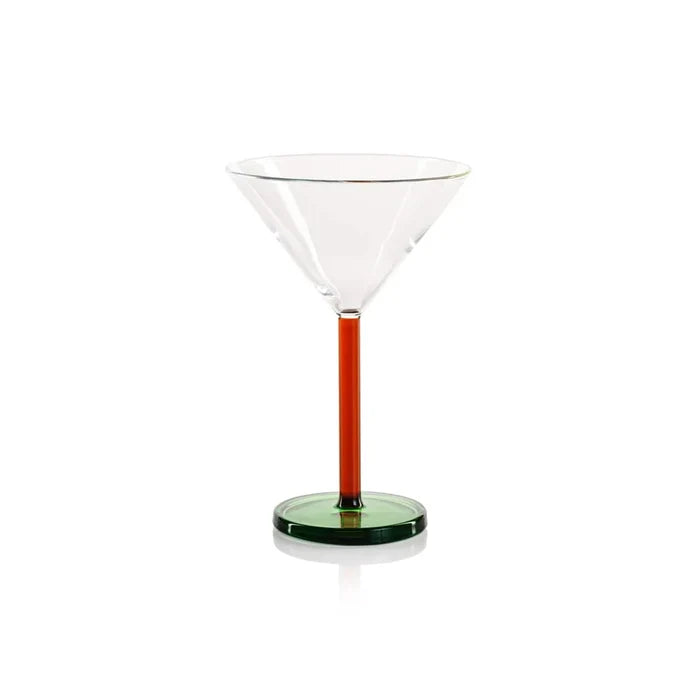 VEGLIA MARTINI GLASS - AMBER AND GREEN (SET OF 4)